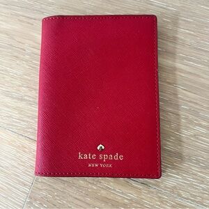 Kate spade red leather passport holder